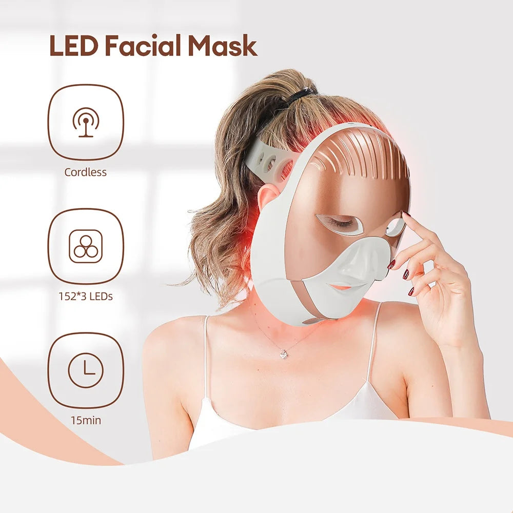 LED Face Mask Facial Skin Rejuvenation Repair Anti-Aging Anti-Wrinkle
