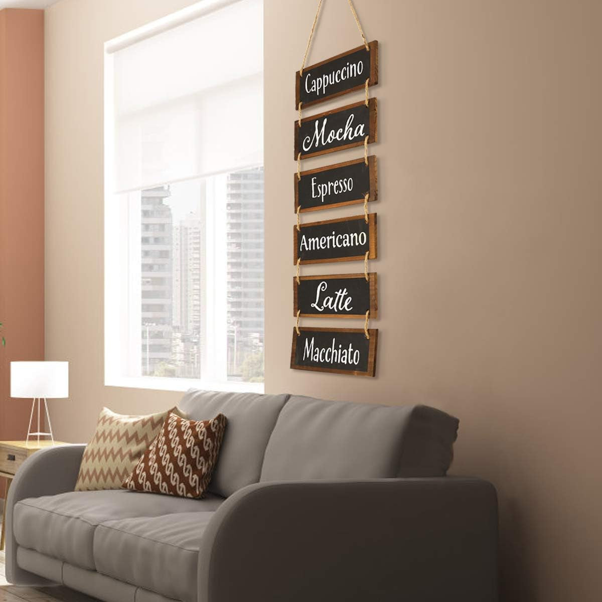 Coffee Bar Decor Coffee Signs for Coffee Bar Coffee Wall Decor, Coffee Decorations for Kitchen, Farmhouse Rustic Kitchen Home Decor, Wooden Hanging Wall Sign(Black)