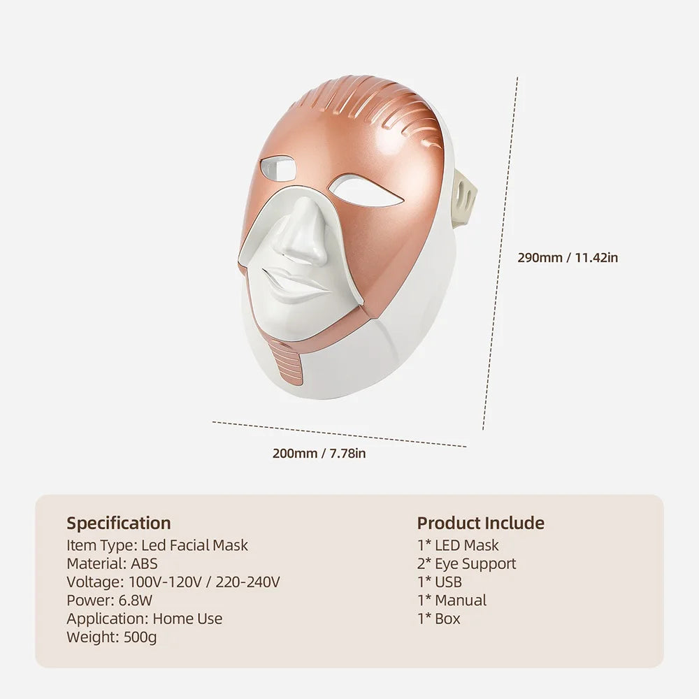 LED Face Mask Facial Skin Rejuvenation Repair Anti-Aging Anti-Wrinkle